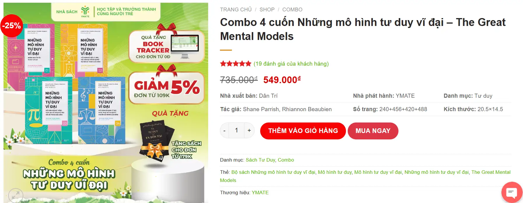 Nhấn vào Giỏ hàng hoặc Mua ngay nếu bạn thấy cuốn sách phù hợp với mình