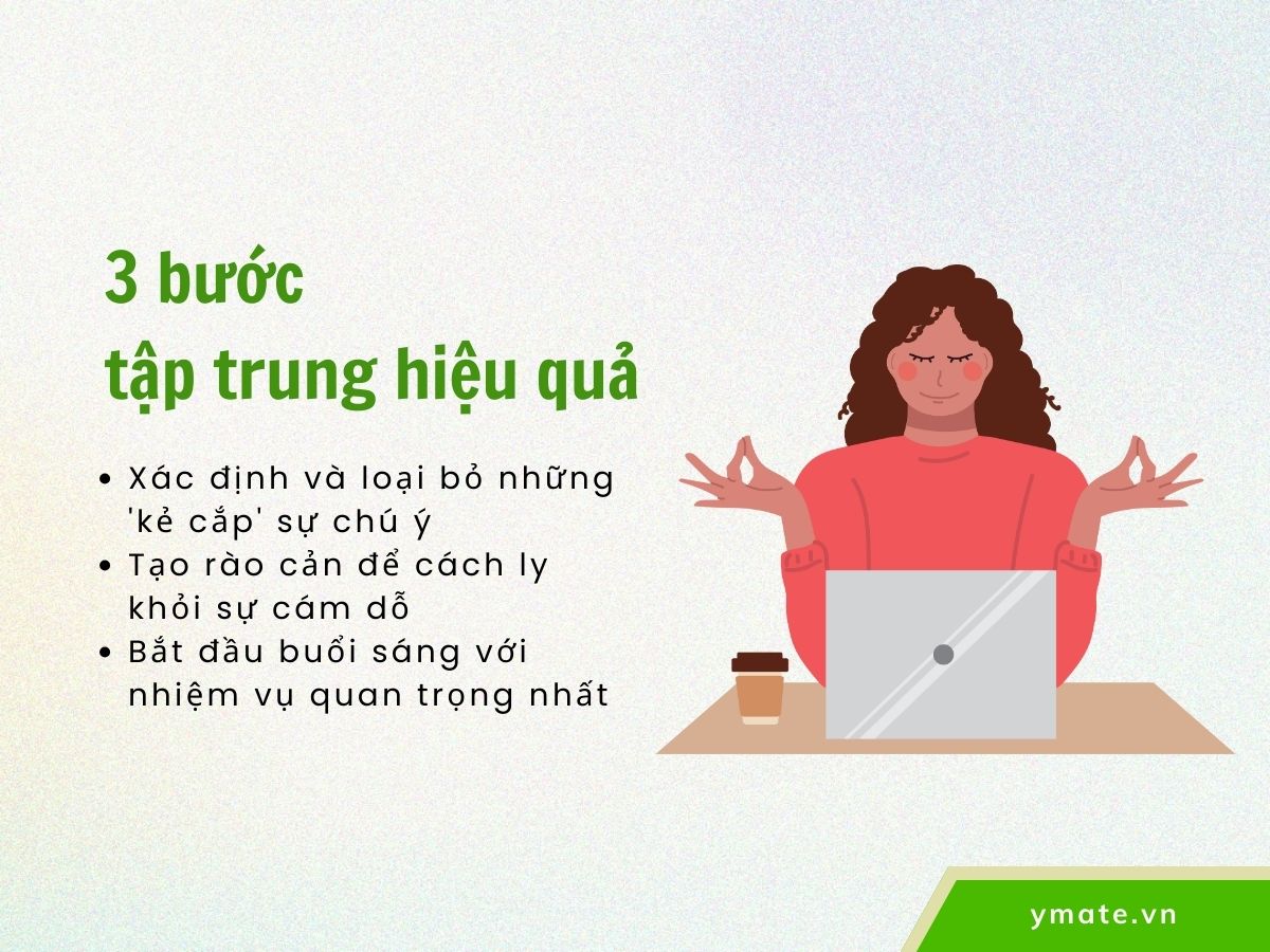 3 bước giúp tập trung hiệu quả