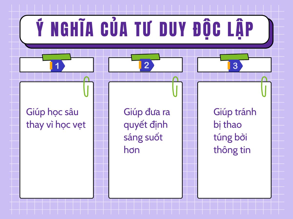 Ý nghĩa của tư duy độc lập trong học tập và cuộc sống