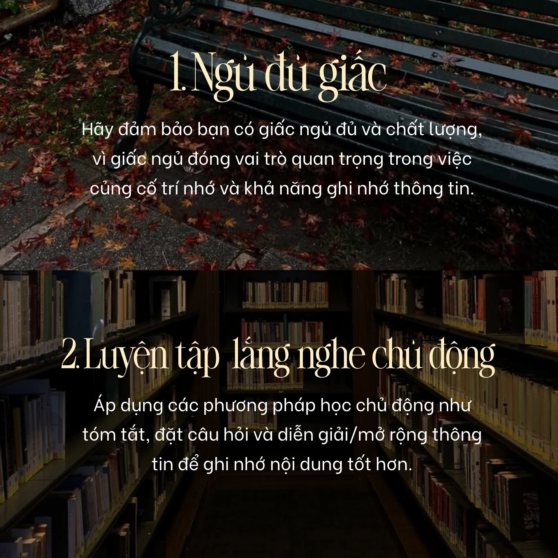 Ngủ đủ giấc và luyện tập lắng nghe chủ động