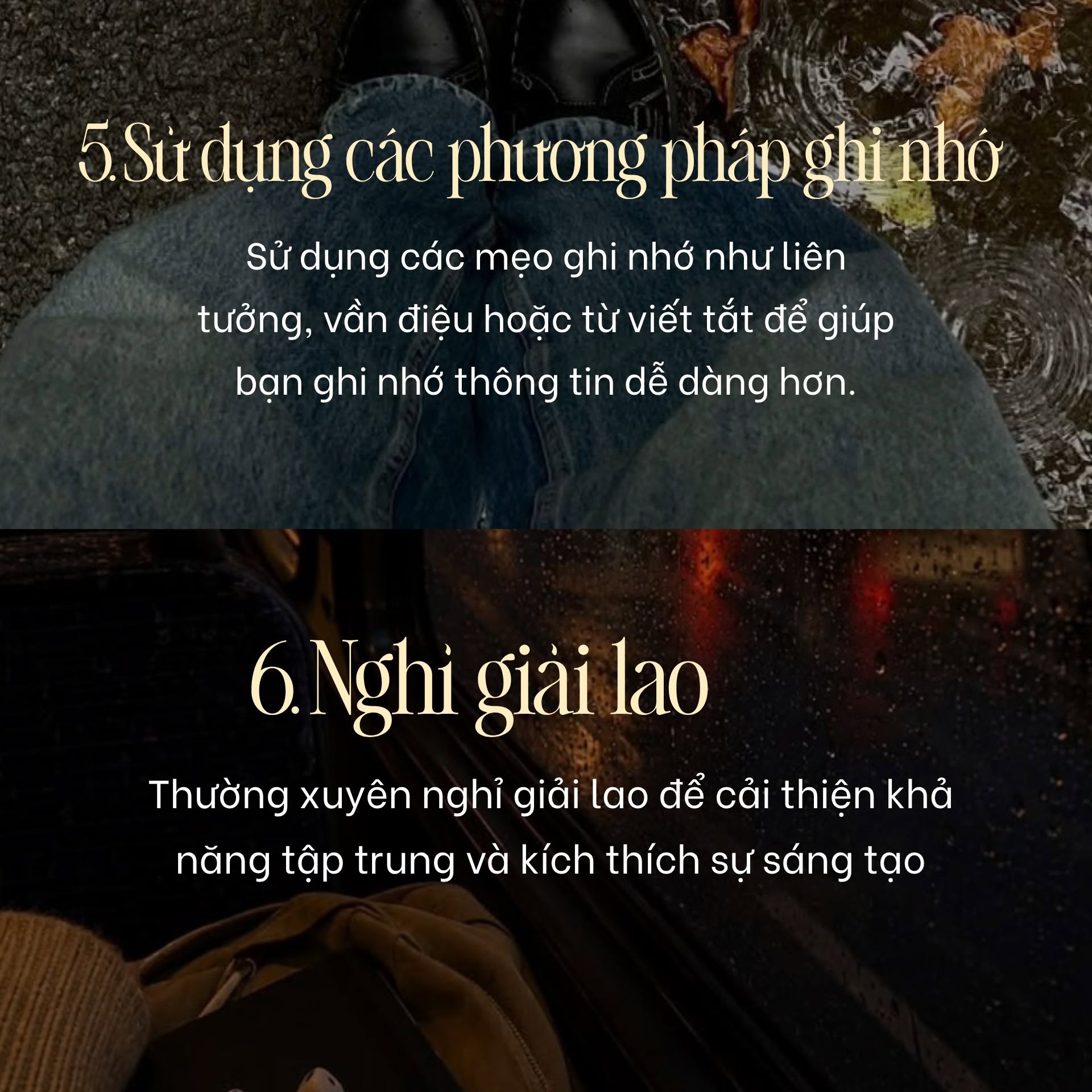 Sử dụng phương pháp ghi nhớ và nghỉ giải lao